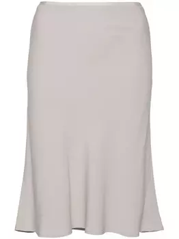 AMI Paris креповая юбка миди, нейтральный цвет