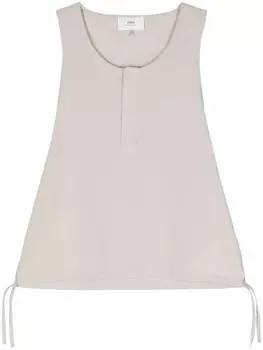 AMI Paris креповый топ с кулиской, нейтральный цвет