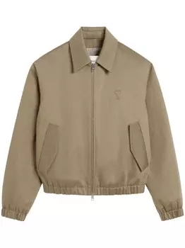 AMI Paris легкая куртка с монограммой Ami de Coeur, коричневый