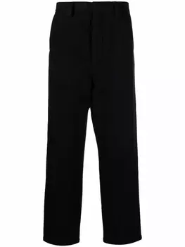 AMI Paris меланжевые брюки прямого кроя, черный