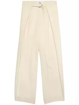 AMI Paris многослойные брюки широкого кроя, нейтральный цвет