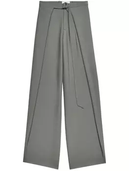 AMI Paris многослойные брюки широкого кроя, серый