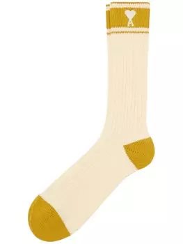 AMI Paris носки с монограммой Ami de Coeur, нейтральный