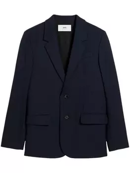 AMI Paris однобортный пиджак из натуральной шерсти, синий