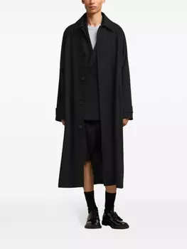 AMI Paris пальто из вирджинской шерсти с поясом, черный