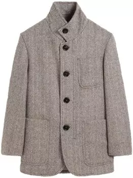 AMI Paris пальто оверсайз с высоким воротником, коричневый