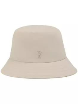 AMI Paris панама с монограммой Ami de Coeur, нейтральный цвет