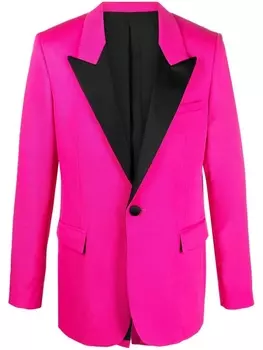 AMI Paris пиджак с контрастными лацканами, розовый