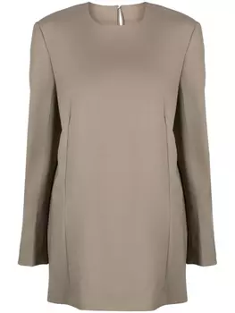 AMI Paris платье мини из вирджинской шерсти, нейтральный цвет