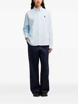 AMI Paris полосатая рубашка с монограммой Ami De Coeur, синий