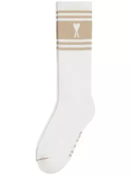 AMI Paris полосатые носки, белый