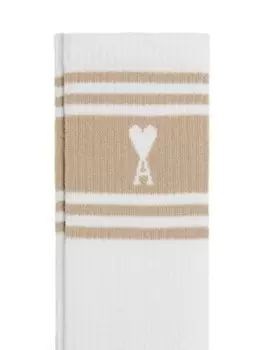 AMI Paris полосатые носки, белый