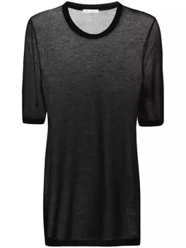 AMI Paris полупрозрачная футболка из лиоцелла, черный