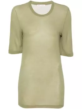 AMI Paris полупрозрачная футболка из лиоцелла, зеленый