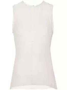 AMI Paris полупрозрачный шелковый топ