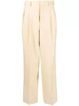 AMI Paris прямые брюки из вирджинской шерсти, нейтральный цвет