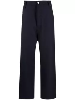 AMI Paris прямые брюки из вирджинской шерсти, синий