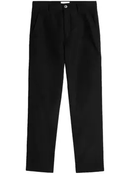 AMI Paris прямые брюки с нашивкой-логотипом, черный