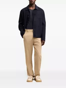 AMI Paris прямые брюки с нашивкой-логотипом, серый