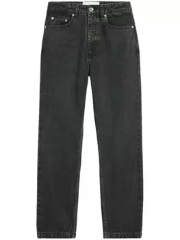 AMI Paris прямые джинсы с завышенной талией, черный