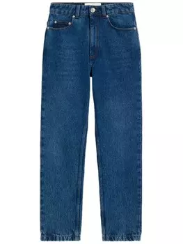 AMI Paris прямые джинсы с завышенной талией, синий