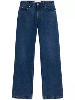 AMI Paris прямые джинсы с завышенной талией, синий