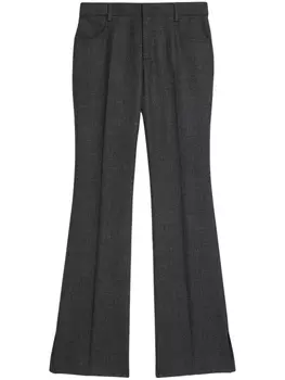 AMI Paris расклешенные брюки средней посадки, серый