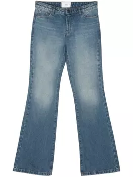 AMI Paris расклешенные джинсы с нашивкой-логотипом, синий