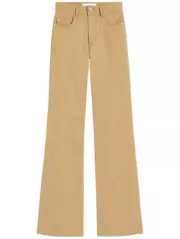 AMI Paris расклешенные хлопковые брюки, нейтральный цвет