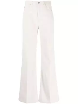 AMI Paris расклешенные вельветовые брюки с завышенной талией, белый