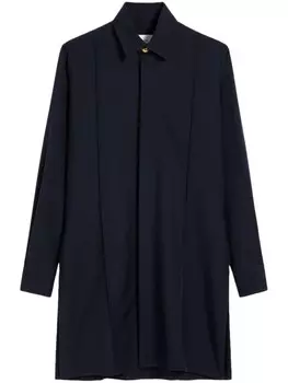 AMI Paris рубашка из вирджинской шерсти с длинными рукавами, синий