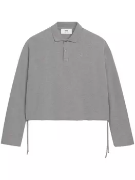 AMI Paris рубашка поло с монограммой Ami De Coeur, серый