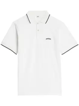 AMI Paris рубашка поло с вышитым логотипом, белый