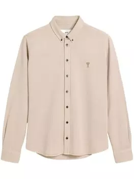 AMI Paris рубашка с монограммой Ami de Coeur, нейтральный цвет