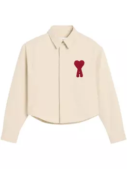 AMI Paris рубашка с монограммой Ami de Coeur, нейтральный
