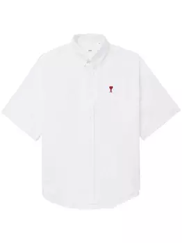 AMI Paris рубашка с монограммой Ami de Coeur, белый