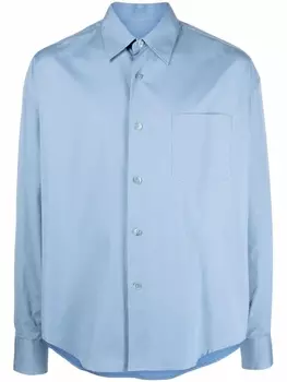 AMI Paris рубашка с нагрудным карманом, синий