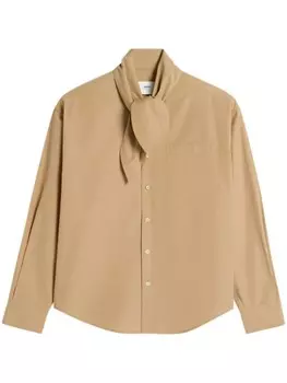 AMI Paris рубашка с воротником-шарфом, нейтральный цвет