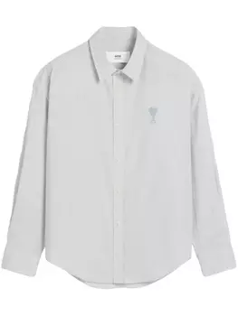 AMI Paris рубашка с вышитой монограммой Ami de Coeur, синий