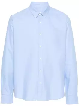 AMI Paris рубашка с вышитым логотипом, синий