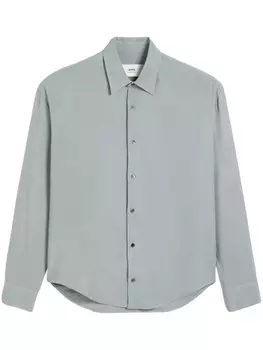 AMI Paris рубашка с вышитым логотипом, синий