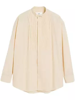 AMI Paris рубашка со складками, нейтральный