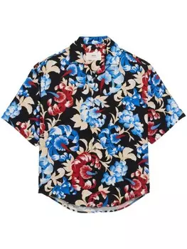 AMI Paris рубашка свободного кроя с коротким рукавом, черный