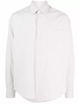AMI Paris рубашка в тонкую полоску, белый