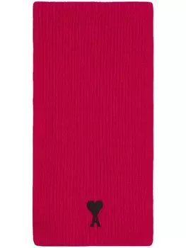 AMI Paris шарф с монограммой Ami de Coeur, розовый