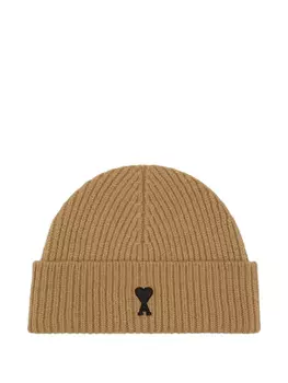 AMI Paris Шерстяная шапка Ami De Coeur, коричневый