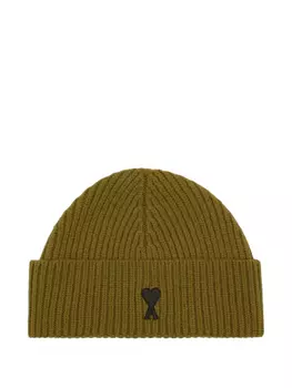 AMI Paris Шерстяная шапка Ami De Coeur, зеленый