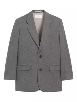 AMI Paris шерстяной блейзер с меланжевым эффектом, серый