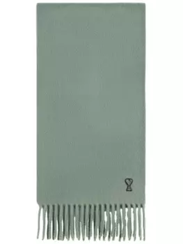 AMI Paris шерстяной шарф с монограммой Ami de Coeur, синий