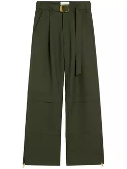 AMI Paris шерстяные брюки карго, зеленый